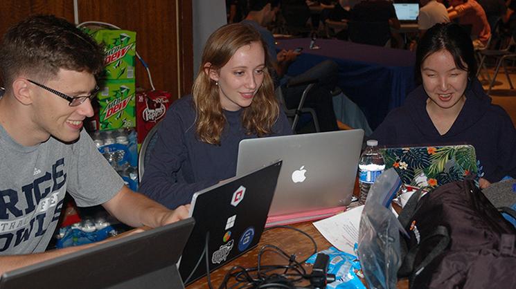 Rice students at HackRice 7