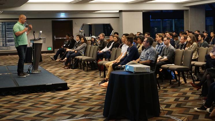 CS Chair Luah Nakhleh gives a department update to alumni in San Francisco.