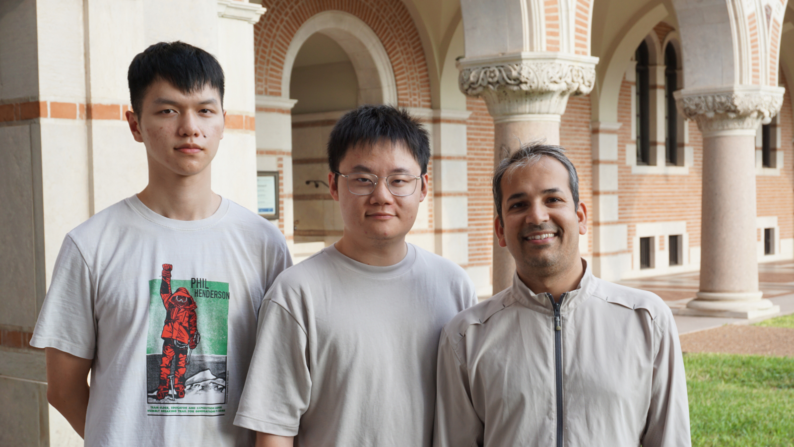 Shrivastava Lab members standing outside on the Rice University campus